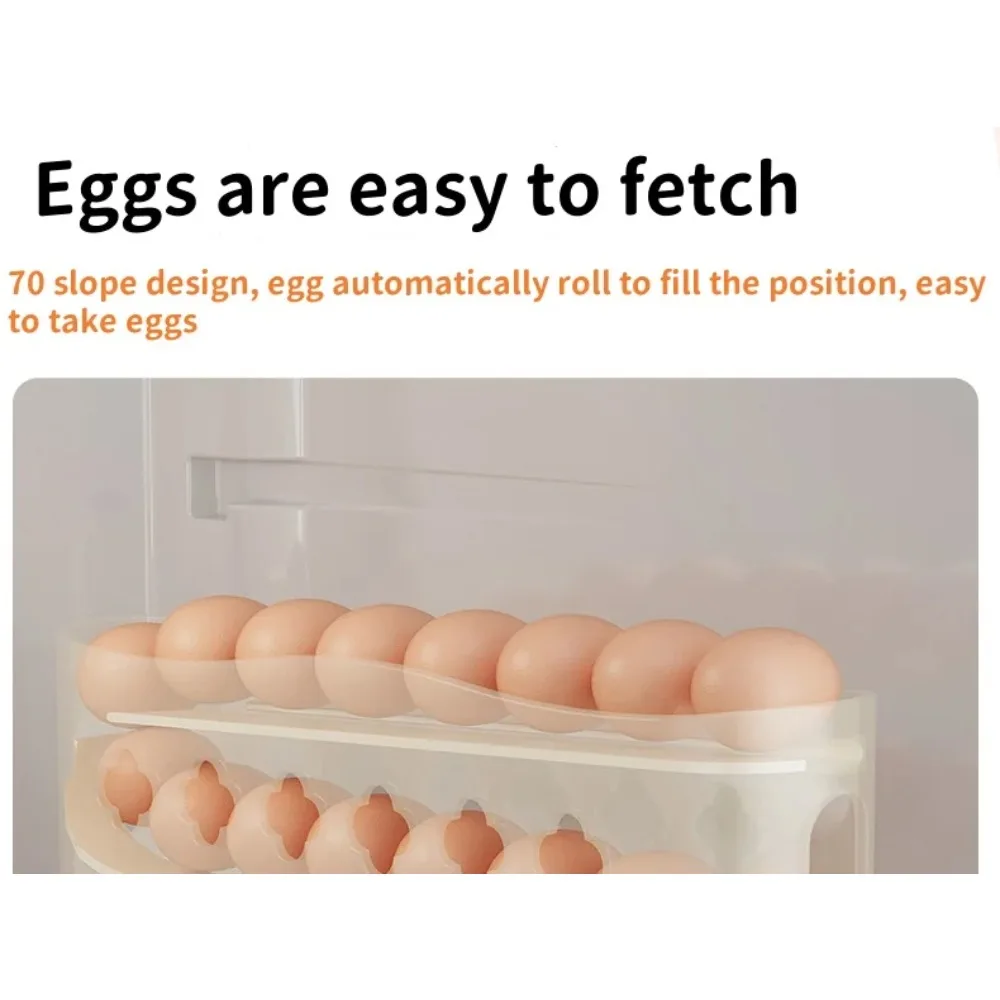 Four-Tier High-Capacity Automatic Egg-Rolling Storage Bin Refrigerator Side Door Trapezoidal Egg Tool