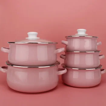 Pentola antiaderente pentola smaltata cottura pentola calda fondo spesso manico pentola Ramen Noodles fornello a Gas Ollas De Cocina pentole da cucina 1