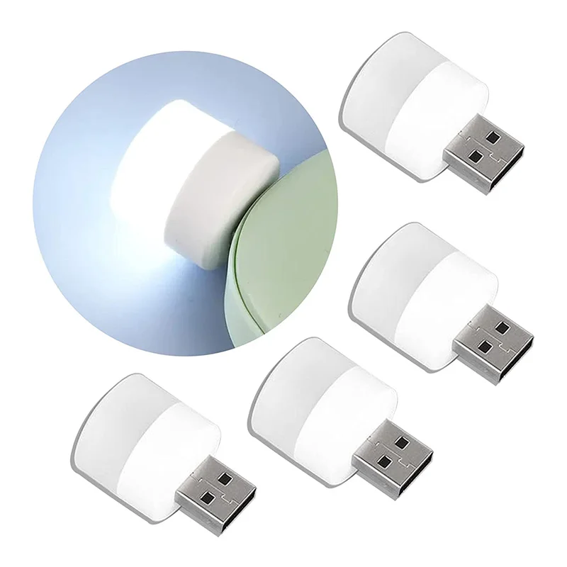 Mini USB Night Light Camping Equipment for Power Bank Computer Plug in LED Light Bulb Mini Keychain Camping Lamp 5Pcs