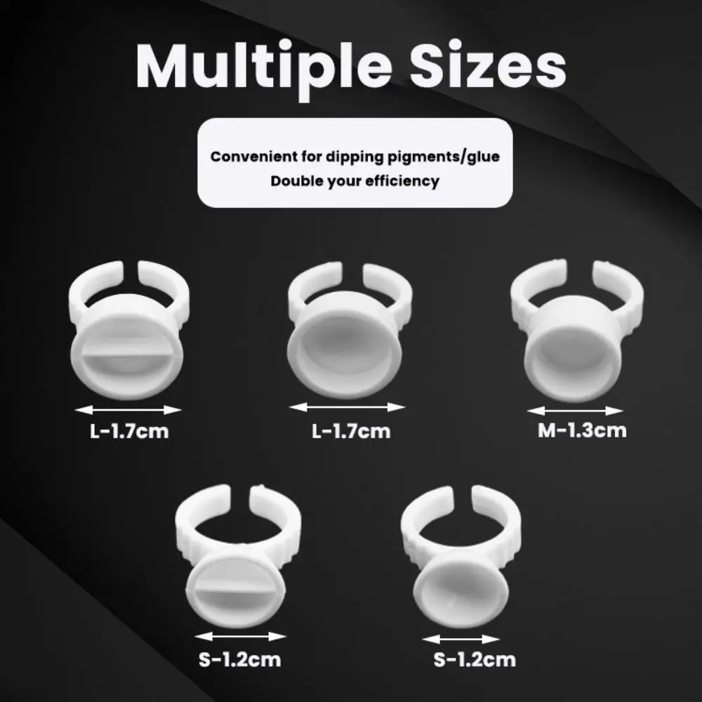 100PCS Plastic Ink Ring Cups Disposable Multifunctional Pigment Holder Container Microblading Pigment Cup Accessories