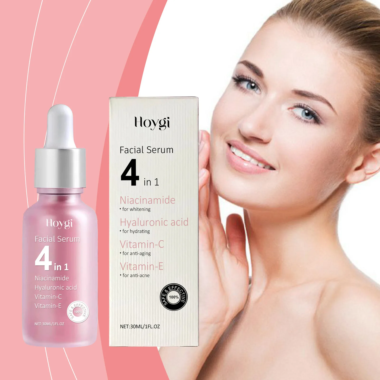 4 in 1 Anti Aging Serum Fade Fine Line Dark Spot Removal Pore Shrinking Skin Rejuvenation Moisturizing Hyaluronic Acid Essence 3