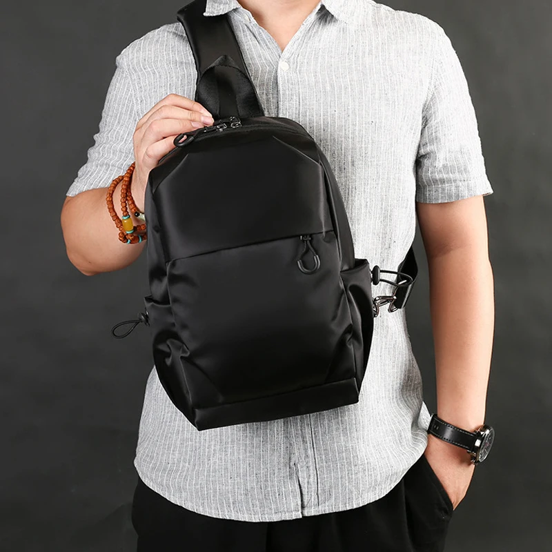 

YoReAi Man's Cycling Sports Chest Bag Oxford Waterpoor Headphone Shoulder Bags High Capacity Fashion Backpack Storage Packet