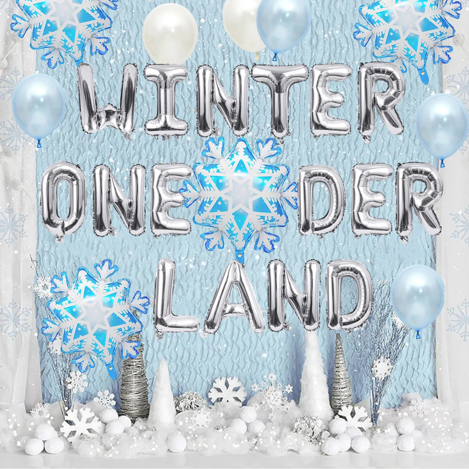 Blue Winter Onederland Decorations. Winter Onederland Straws. Winter  Wonderland Straws. Blue Winter Wonderland Decorations. Snowflake Straws