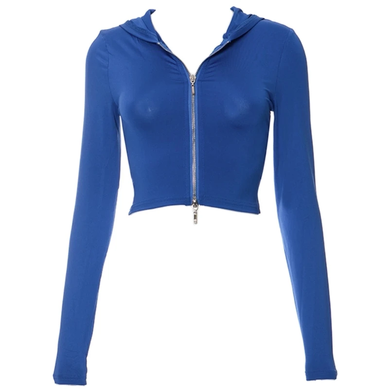 Sweat à Capuche Extensible à Fermeture éclair Pour Femme