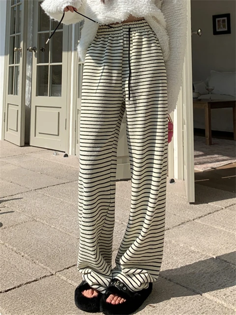 Flared Striped Pants Beige  Fashion outfits, Trendy outfits