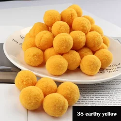 Pack of 10 Mini Fluffy Pom Poms for Crafts and Home Decor (38 earthy yellow)