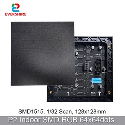 Shenzhen Indoor Led Full-Color P2 128x128 LED Module Panel Display SMD1515 Light RGB 64x64 Pixels 1/32 Scan Matrix Wall Screen