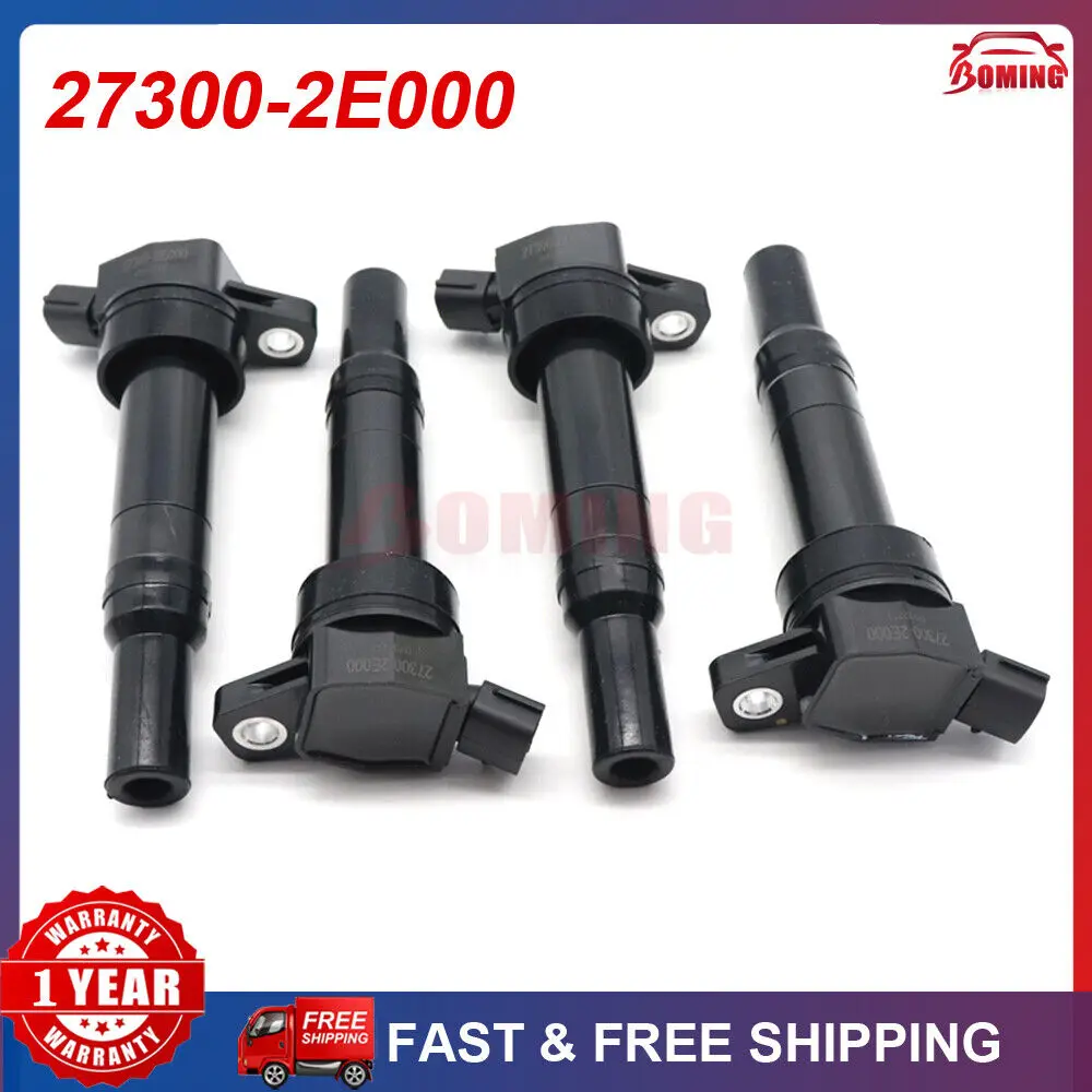 

4Pcs 27300-2E000 Car Ignition Coil For Hyundai Elantra TUCSON For Kia Forte Soul 2011-2016 1.8L 2.0L 273002E000 27300 2E000