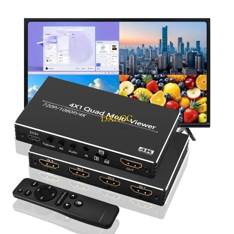 회의장용 원활한 4 in 1 전환 알루미늄 쉘을 지원하는 DXAC 고성능 HDTV 스위처