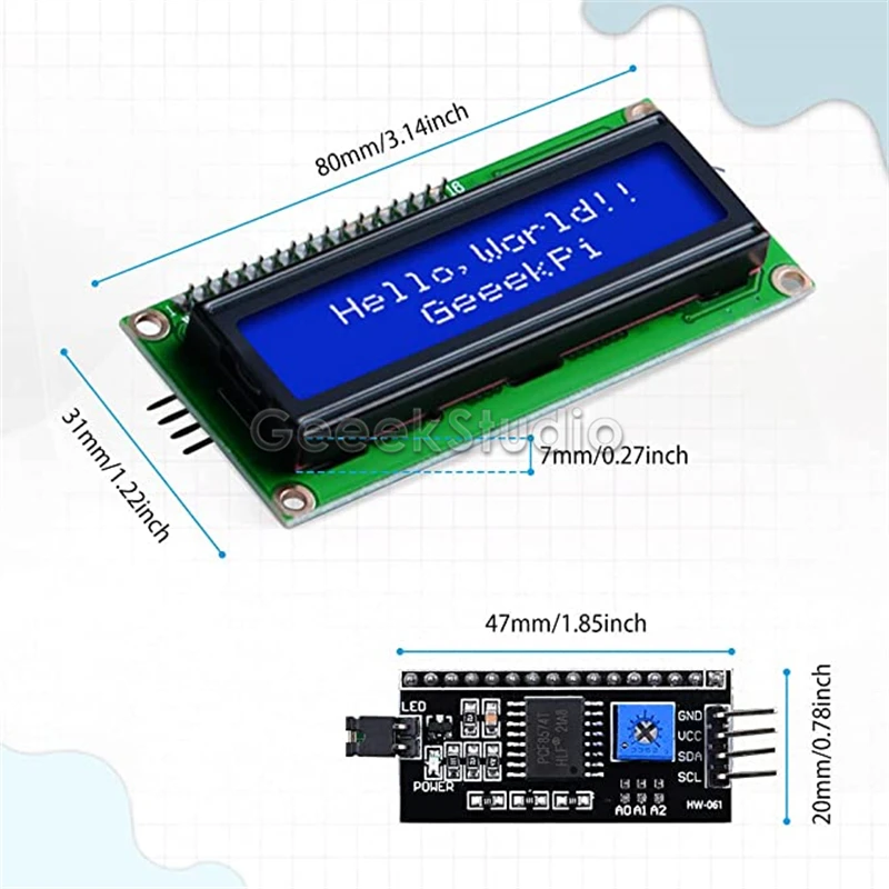 raspberry pi 1602 serial blue backlight lcd module free sample
