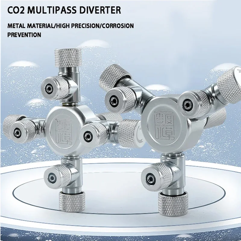 Aquarium CO2 diversion CO2 regulator multi-channel diversion control valve aluminum alloy multi-channel 2/3/4/6 optional