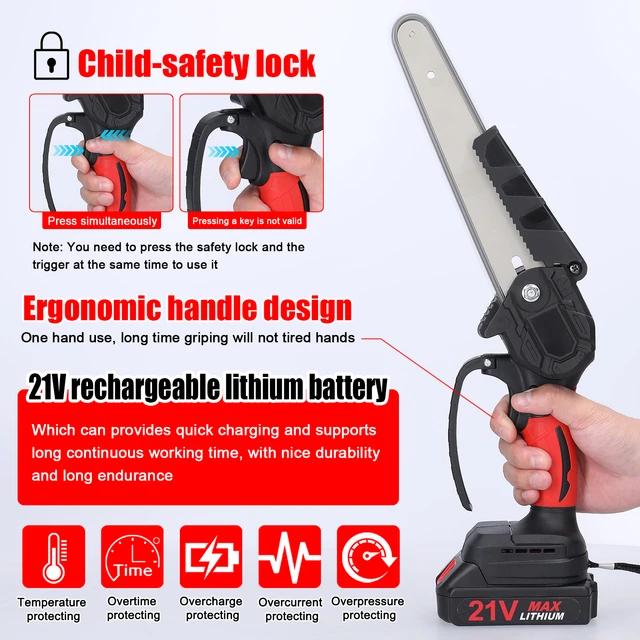 8 Inch Brushless Mini Chainsaw Handheld Electric Cordless Chain Saw  Rechargeable Chainsaw For Wood Cutting Tree Pruning - AliExpress