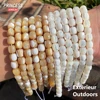 Hot Sell Natural White Coffee Trochus Shell Beads Barrel Shape 6 8mm Horseshoe Shell Beads for Jewelry Making Bracelet 3