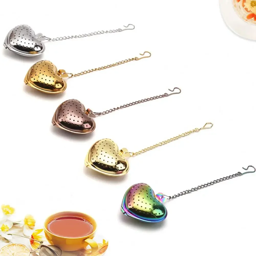 Tea Strainer Heart Shape Stainless Steel Tea Infuser Locking Spice Ball Strainer Mesh Infuser Strainers Kitchen Accessories tea infuser,tea strainer,tea filter