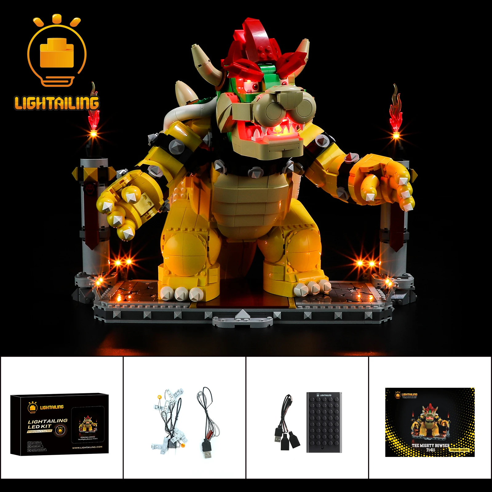 Lightailing Led Light Kit Per Il 71411 The Mighty Bowse Building Blocks Set (Non Includere Il Modello) Giocattoli Per Bambini