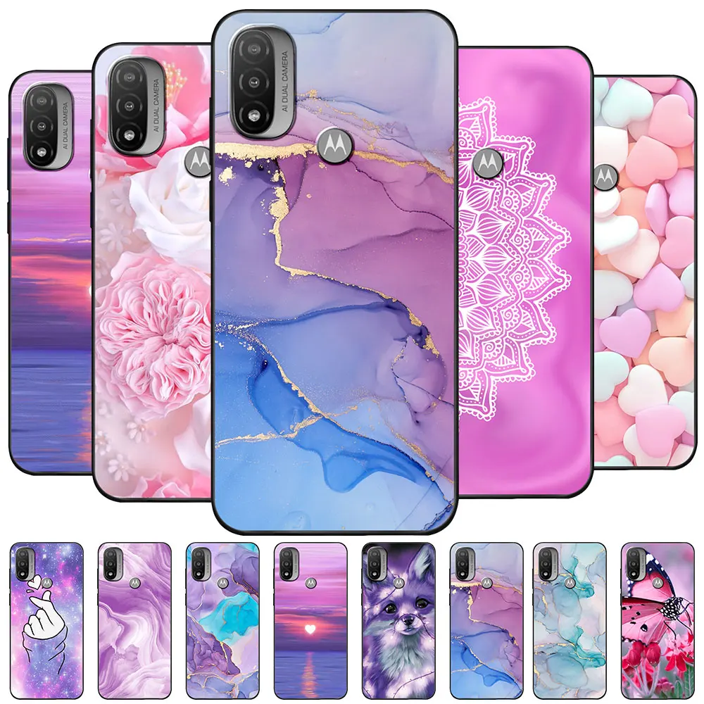 Custodia Per Moto E20 E40 Coque Moto E40 Tpu Custodia Morbida In Silicone Per Motorola Moto E 20 E 40 E20 Cover Cute Funda Bumper Marble