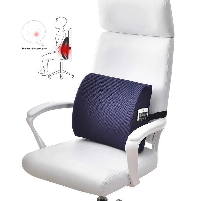 메모리폼 등 쿠션, 사무실 허리 쿠션, 허리 지지대 베개, 스트랩 포함 