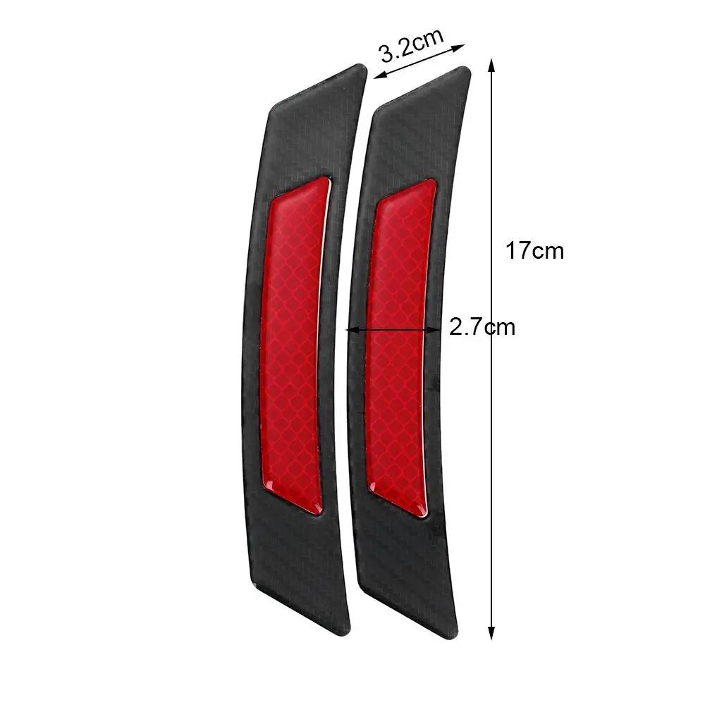 2Pcs Carbon Fiber Protection Car Wheel Eyebrow Edge Reflective Guard Sticker Hot