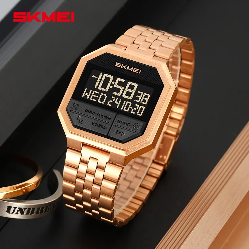 SKMEI 2350 LED Luxury Digital Watch for Men Sports Electronic Waterproof Display Wristwatches Mens Countdown Clock Reloj Hombre