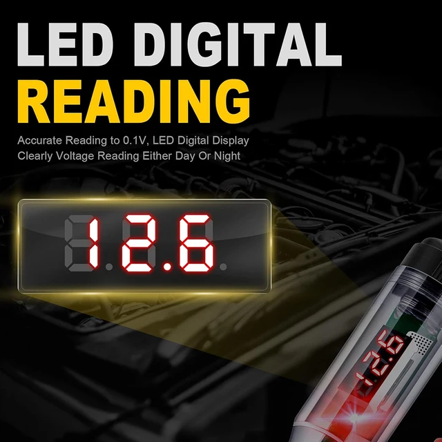 Car Truck Voltage Circuit Tester 5-90V LED Voltage Display Electric Test Pen with Extended Spring Wire for Fuse Checker Tool set 2