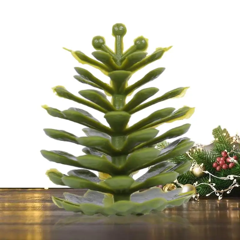 

Сосновые конусы, Декоративные Зеленые искусственные сосновые конусы для рождественской елки, реалистичное мини-растение «сделай сам», ручная работа для оформления Рождества, свадьбы