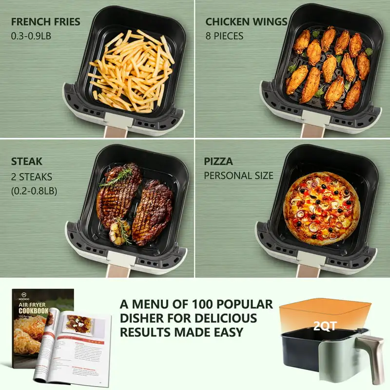 Fryer 2Qt, Compact Small Air Fryer Oven with Air Fryer Liners and Knob -  AliExpress