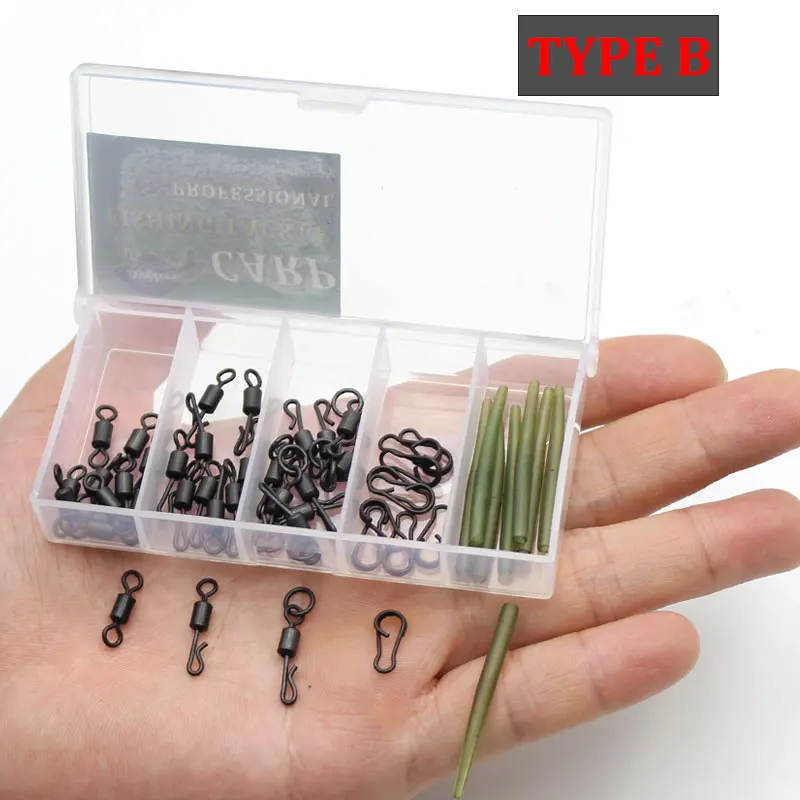 50 Karper Vissen Haak Connect Quick Change Swivel Klaar D-Rig Line Aligner Haar Rigs Zig Rig Methode Feeder accessoires Visgerei