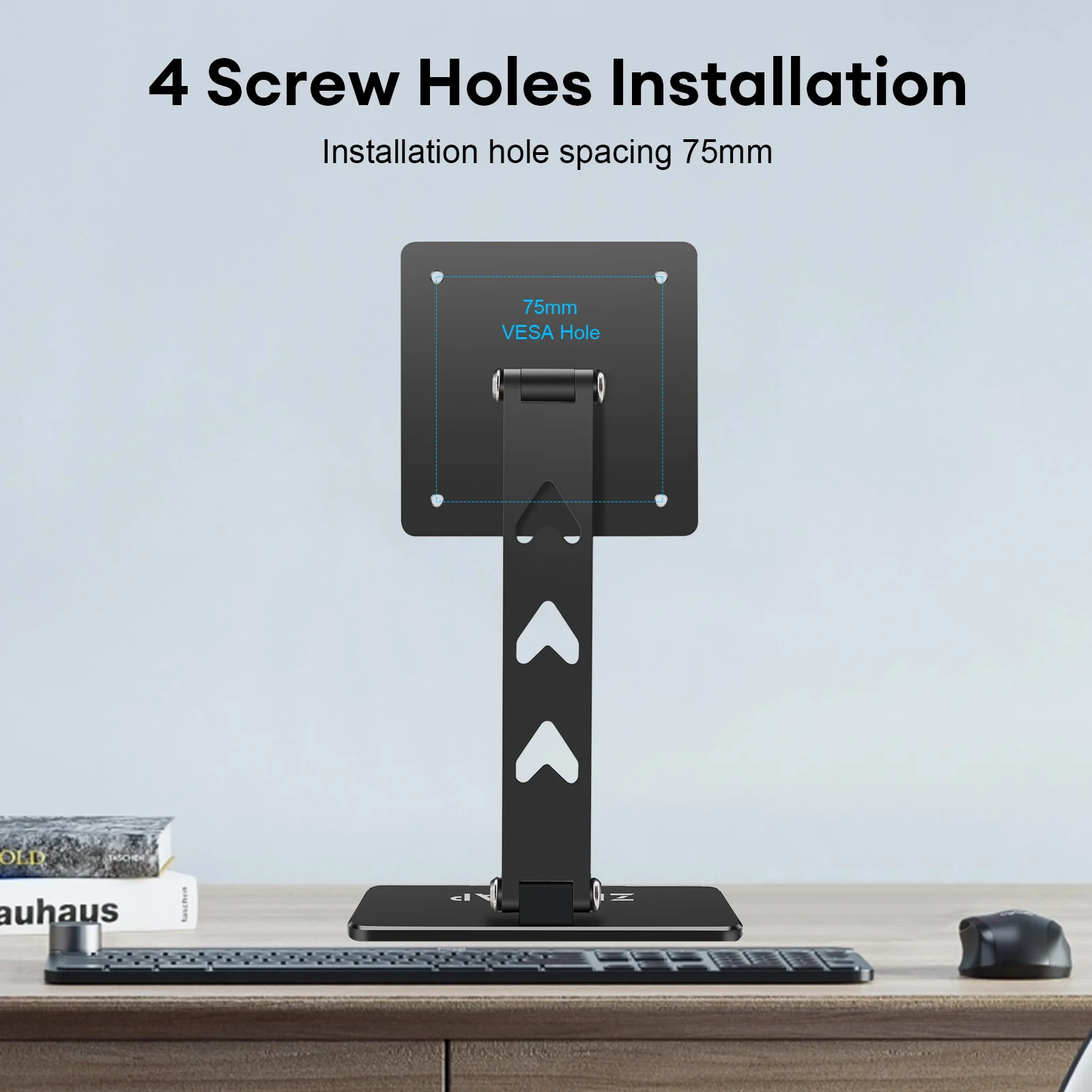 Zeuslap Rotating Monitor Portátil Mesa Metal Stand Holder para Vesa Mount Monitor - Imagem 2