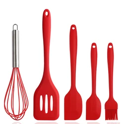 5-Piece Non-Stick Silicone Kitchen Utensil Set (5Pcs Red)