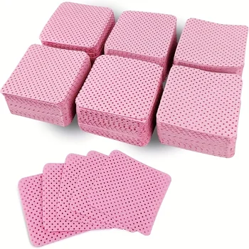 50 Salviette Senza Pelucchi per Unghie, Super Assorbenti per Rimuovere lo Smalto Gel, le Extension Ciglia e Preparare le Unghie (Bianco Rosa)