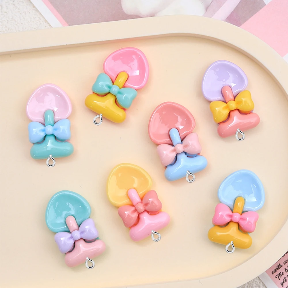 반짝이는 나비넥타이 삽 시리즈 플랫 백 참, 귀걸이 팔찌 머리핀, DIY 쥬얼리 펜던트 장식 액세서리, 10 개