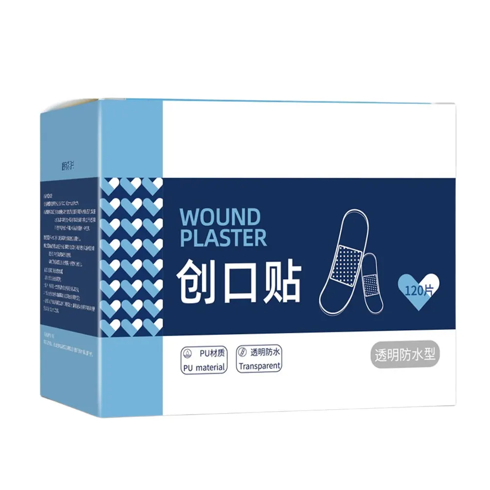 50/120Pcs PU Transparent Waterproof Band Aid Invisible Hemostasis Wound Plaster Waterproof Wound Strips First Aid Emergency Kit