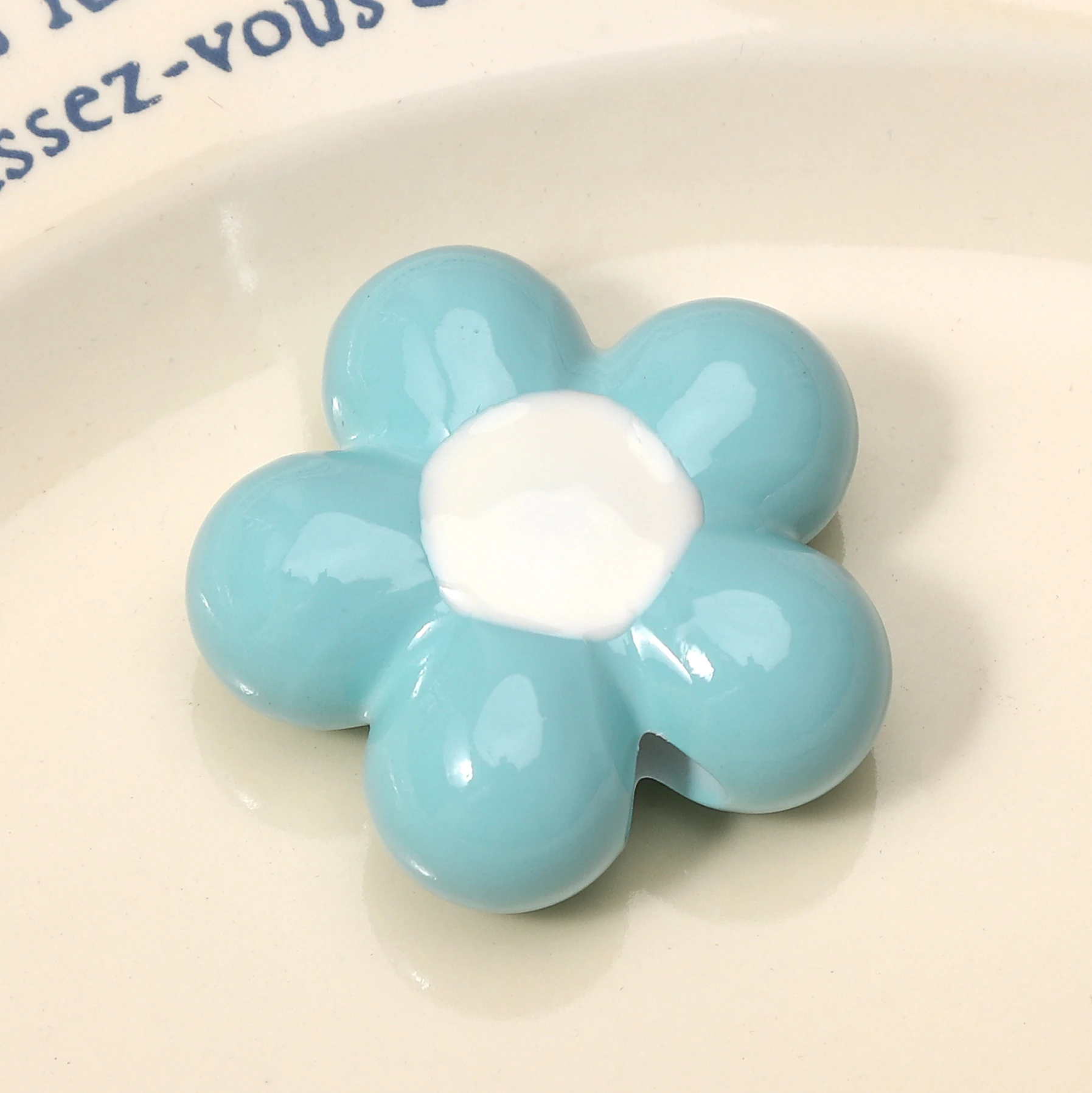 1pc 33.5x32mm 5mm 구멍 아크릴 도파민 꽃 구슬 DIY 쥬얼리 만들기 용품 키 체인 참 액세서리 발견품 공예품