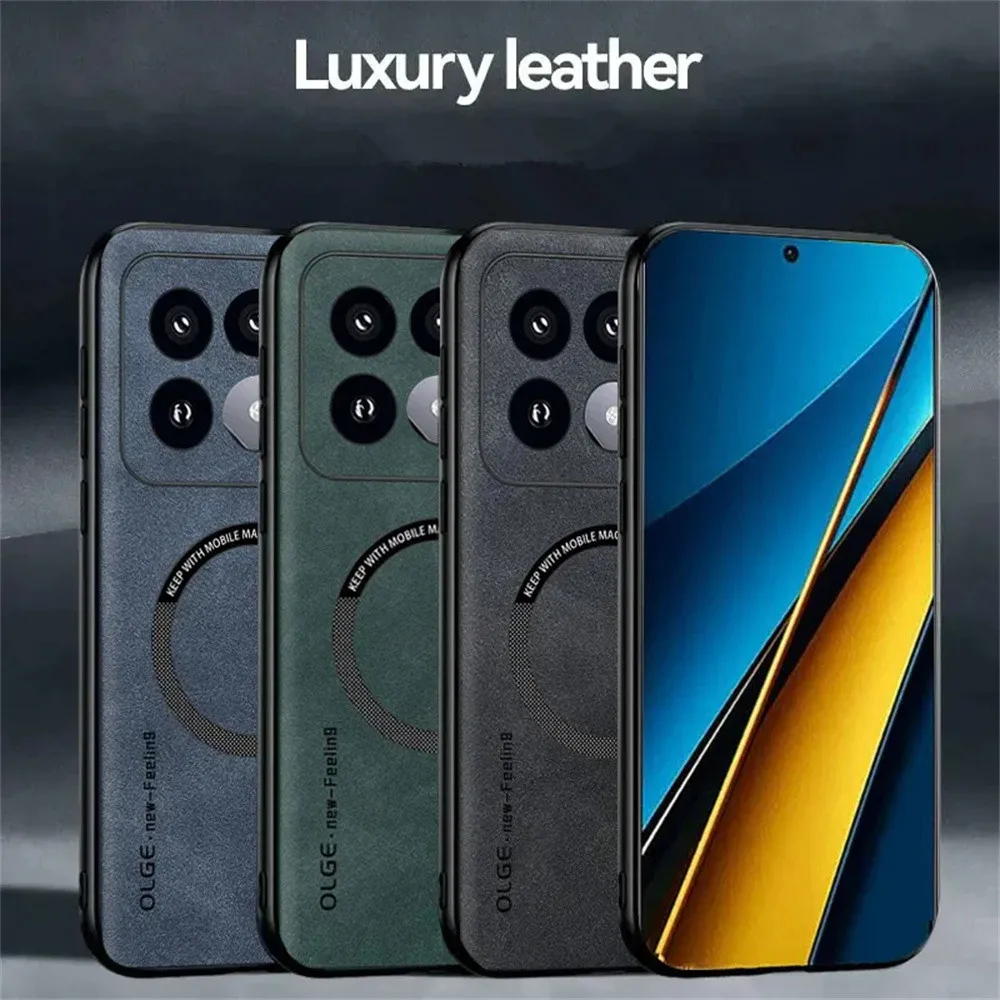Magnetic Wireless Charging Leather Phone Case - Magsafe Compatible Back Cover