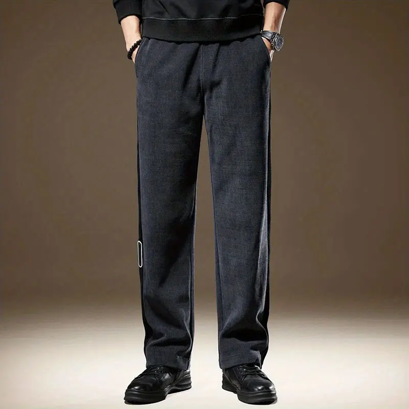 Autumn Elegant Fashion Harajuku Slim Fit Trousers Loose All Match Corduroy Casual Pants Straight Cylinder Pockets Sweatpants