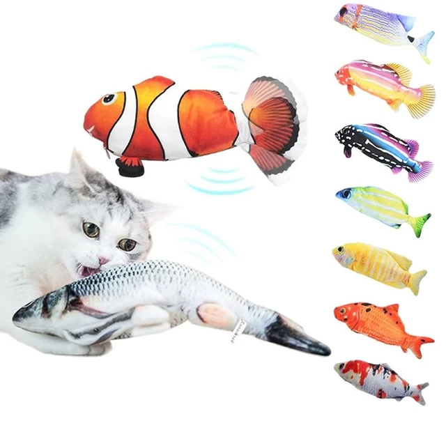 Teething Toy Electric Artificial Fish Electric Fish cat Toy plushes  Teething Toy Floppy Fish Dog Toy Fish Toy Toys for Toys for chew Toys pet  Toy Clean Jumping Fish Cloth : 