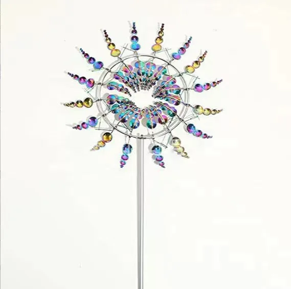 Magical Kinetic Metal Windmill Spinner Unique Wind Powered Catchers Creative Patio Garden Lawn Outdoor Courtyard Decoration 6