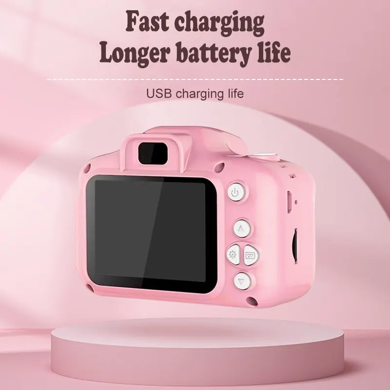 Mini Children Camera Toys Photo Shoot 1080P HD Video Kids Digital Camera Screen 2.0 Inch Send 32GB TF Card for Kids Baby Gifts