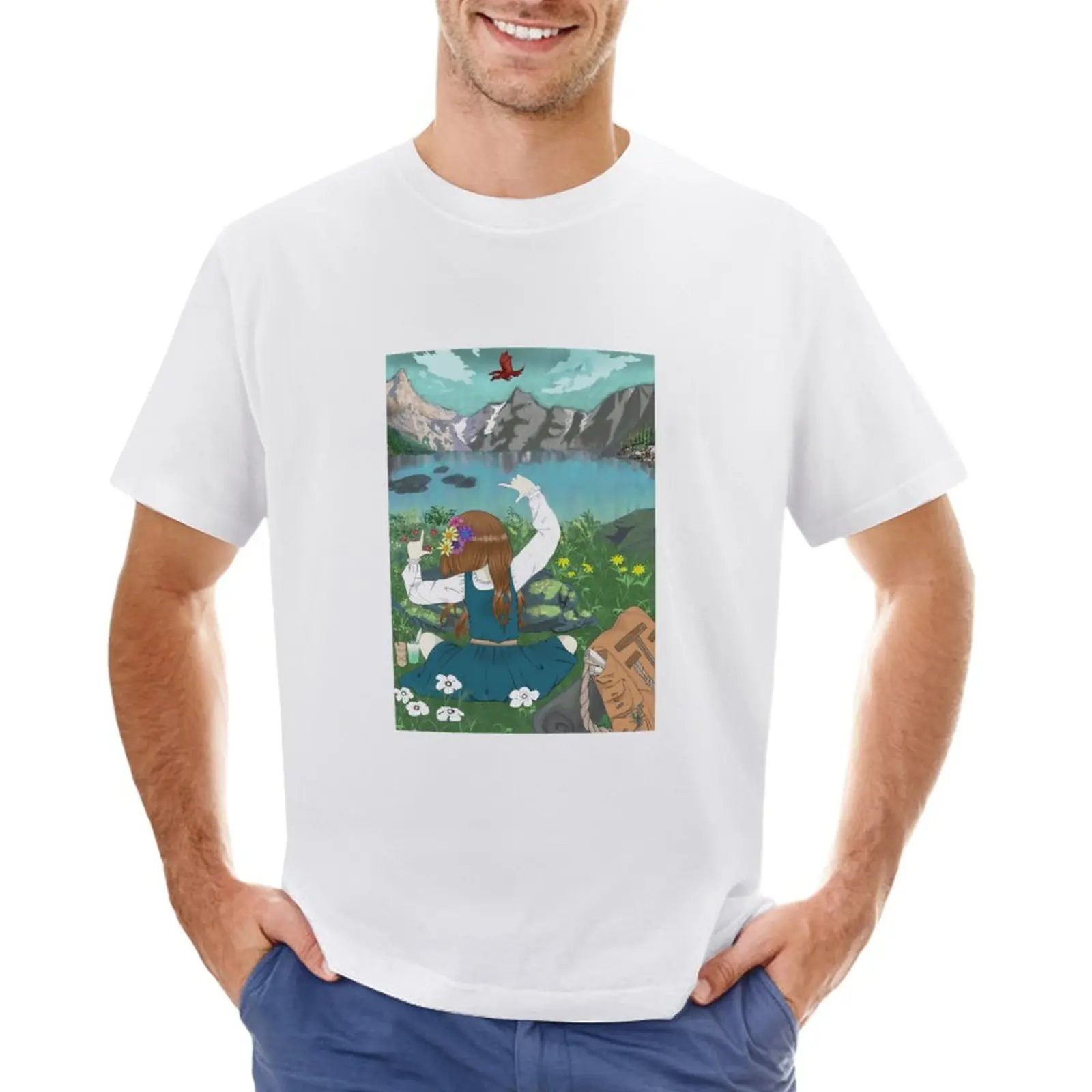 

Fantasy Lake T-Shirt cute tops Short sleeve tee for a boy mens clothes