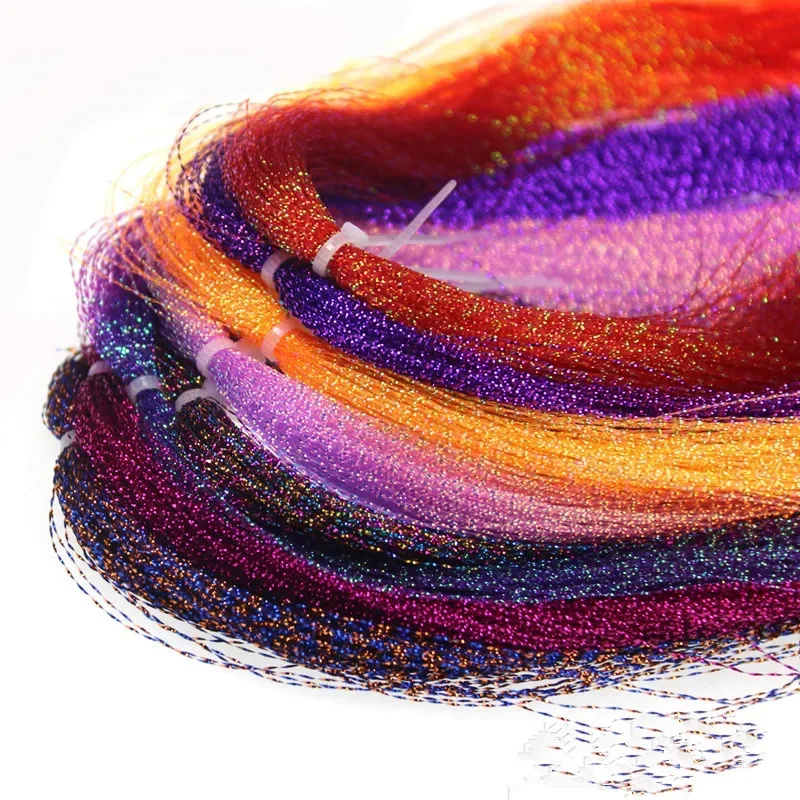35cm Fly Fishing Tinsel Twisted Strand String Line Tying Flash crystal Shining DIY Material Assist Hooks Lure Flies 110Pcs fishing tools fishing accessories fishing tool fishing tackle