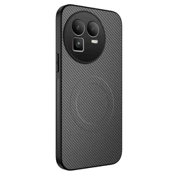 Enhanced Protective Back Case Cover with Soft Silicone and Carbon Fiber Design for Realme GT7 (Grey)