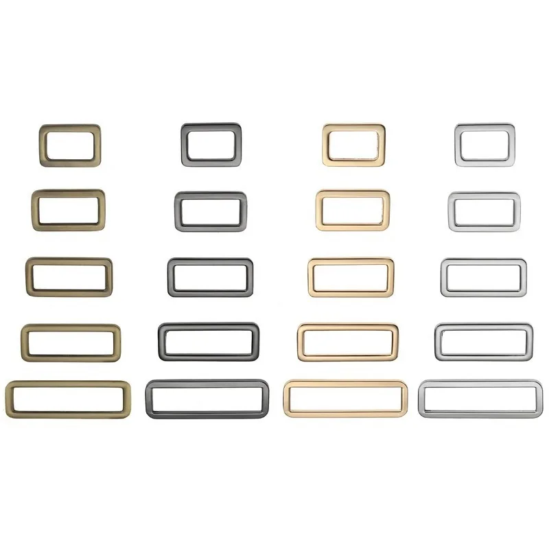 

50Pcs Alloy Metal Adjustable Rectangle Ring Buckles 20mm/25mm/32mm/38mm/50mm Leather Craft Bag Strap Belt Clasp DIY Accessories