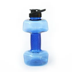 High-Capacity Dumbbell Shaped Portable Water Bottle - 1500ml Fitness Sports Bottle - 1.5L (Blue)