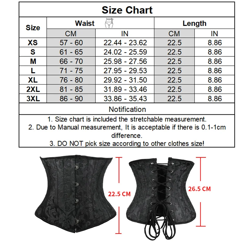 Underbust White Black Corset Woman Belt Plus Size Top Short Steel Boned Girdles Slimming Waist Shapers Gothic Clothing Bodice 1