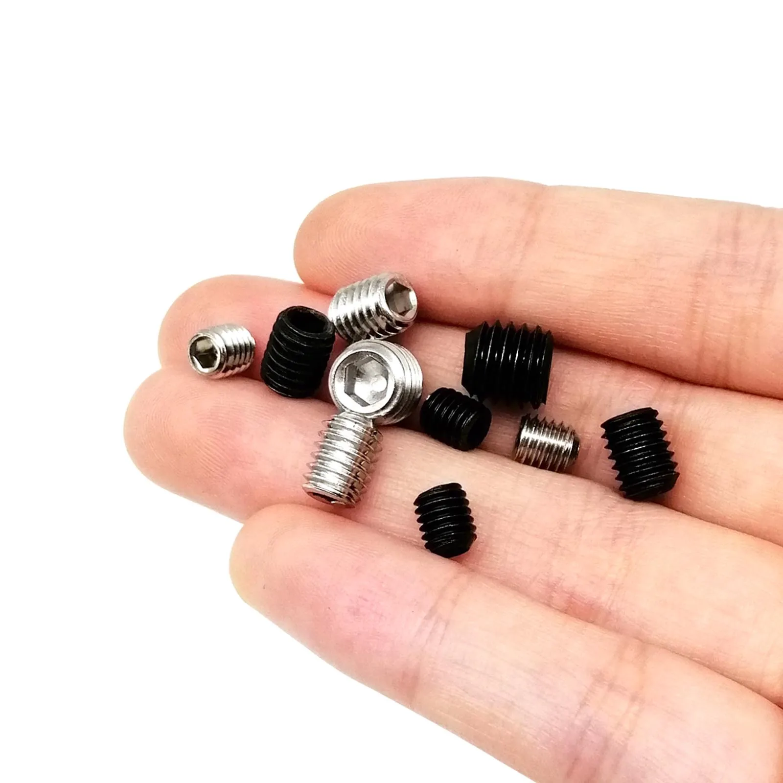 Black Hex Socket Allen Cup Point Grub Screw Assortment Kit - 304 Stainless Steel