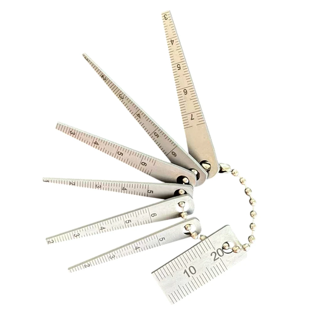 1set Taper Gauge 3710-6+20mm Gap Gauge Set Pocket Small Pointed Ruler Set Tapered Ruler 1-5-5.5-6-6.5-7.5 Feeler Measuring Tool