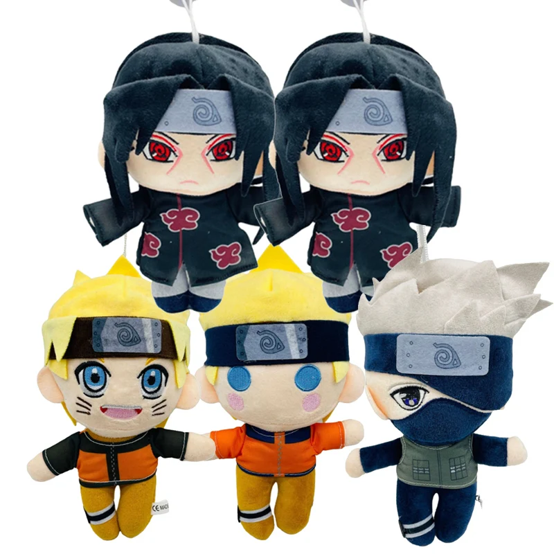 20cm Anime Naruto Stuffed Dolls Kawaii Uchiha Itachi Kakashi Cartoon Plush Doll Toys Kids Christmas Birthday Gifts Bedroom Decor