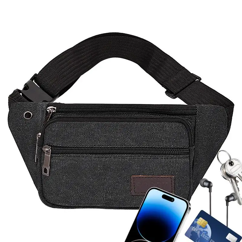 Fashion Women Men Waist Packs Multi-Pockets Fanny Pack Pouch Hip Purse Satchel Canvas Belt Bags Casual Wallet