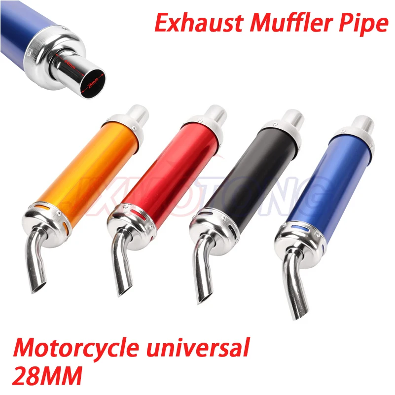 Stil Design Universal Metall 28 MM Racing Motocross Schwarz Auspuff Schalldämpfer 2 Takt Motorrad Auspuffrohr Schalldämpfer