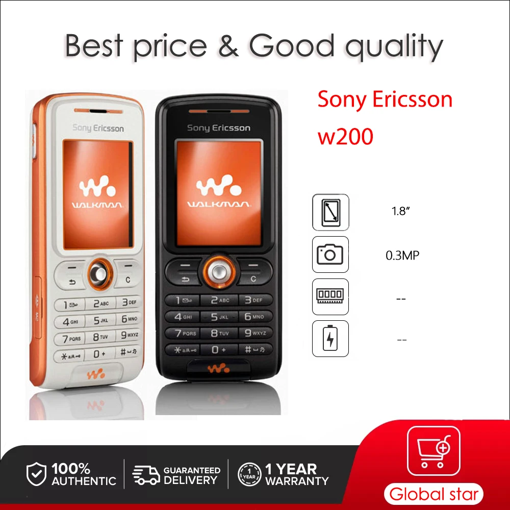 SonyEricssonW200RefurbishedOriginal18inches03MPMobilePhone